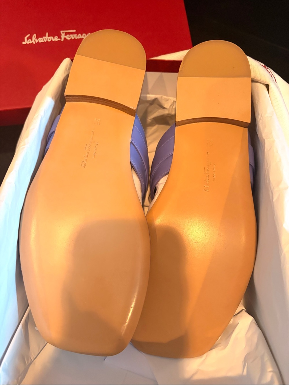 Salvatore Ferragamo Lavender Vara Bow Thong Slide Sandals - Picture 4 of 8